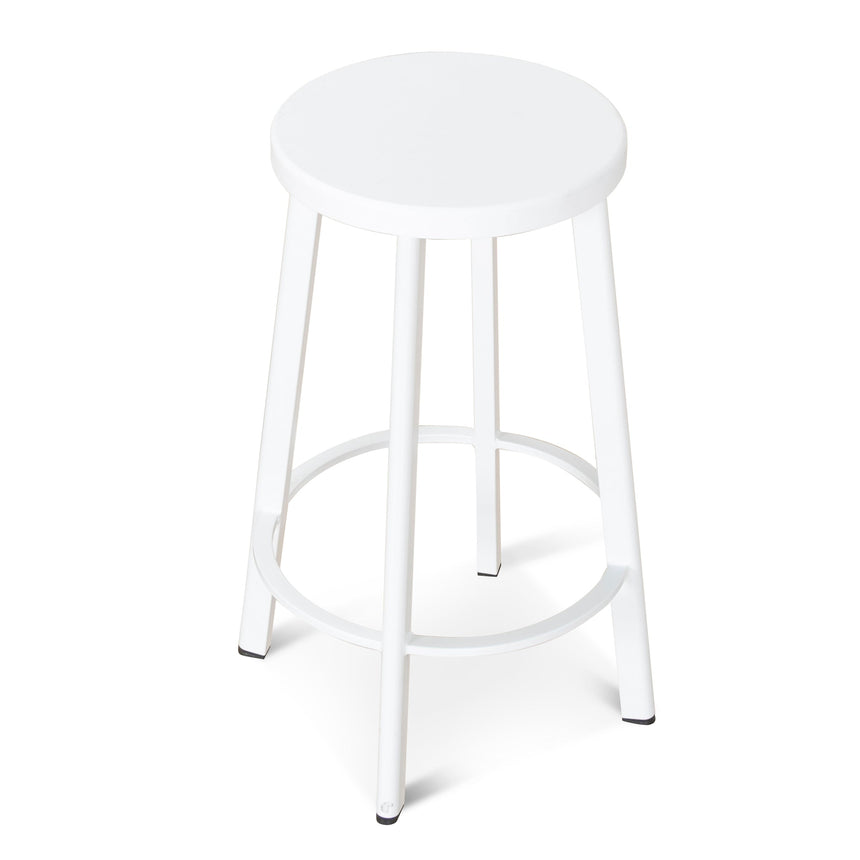 65cm Timber Seat Bar Stool - White (Set of 2)