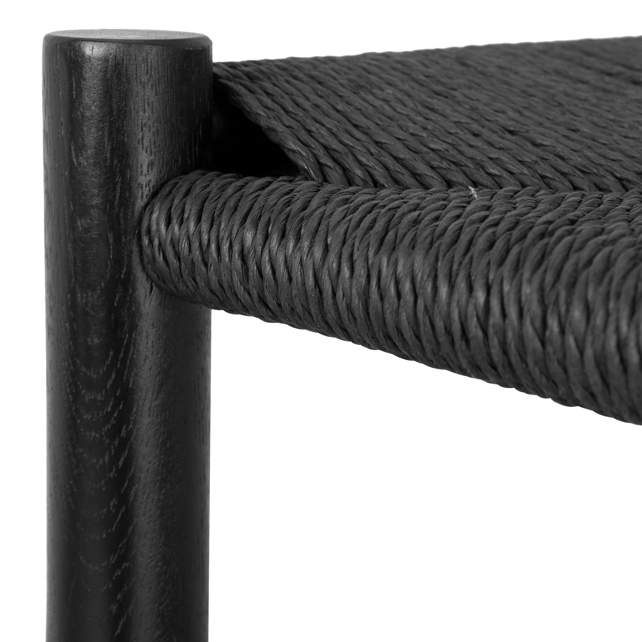 65cm Bar Stool - Full Black with Back Rest