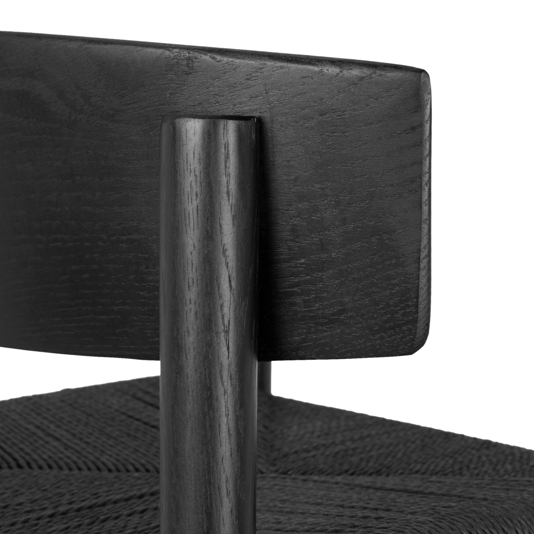 65cm Bar Stool - Full Black with Back Rest