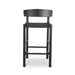 65cm Bar Stool - Full Black with Back Rest - image 2