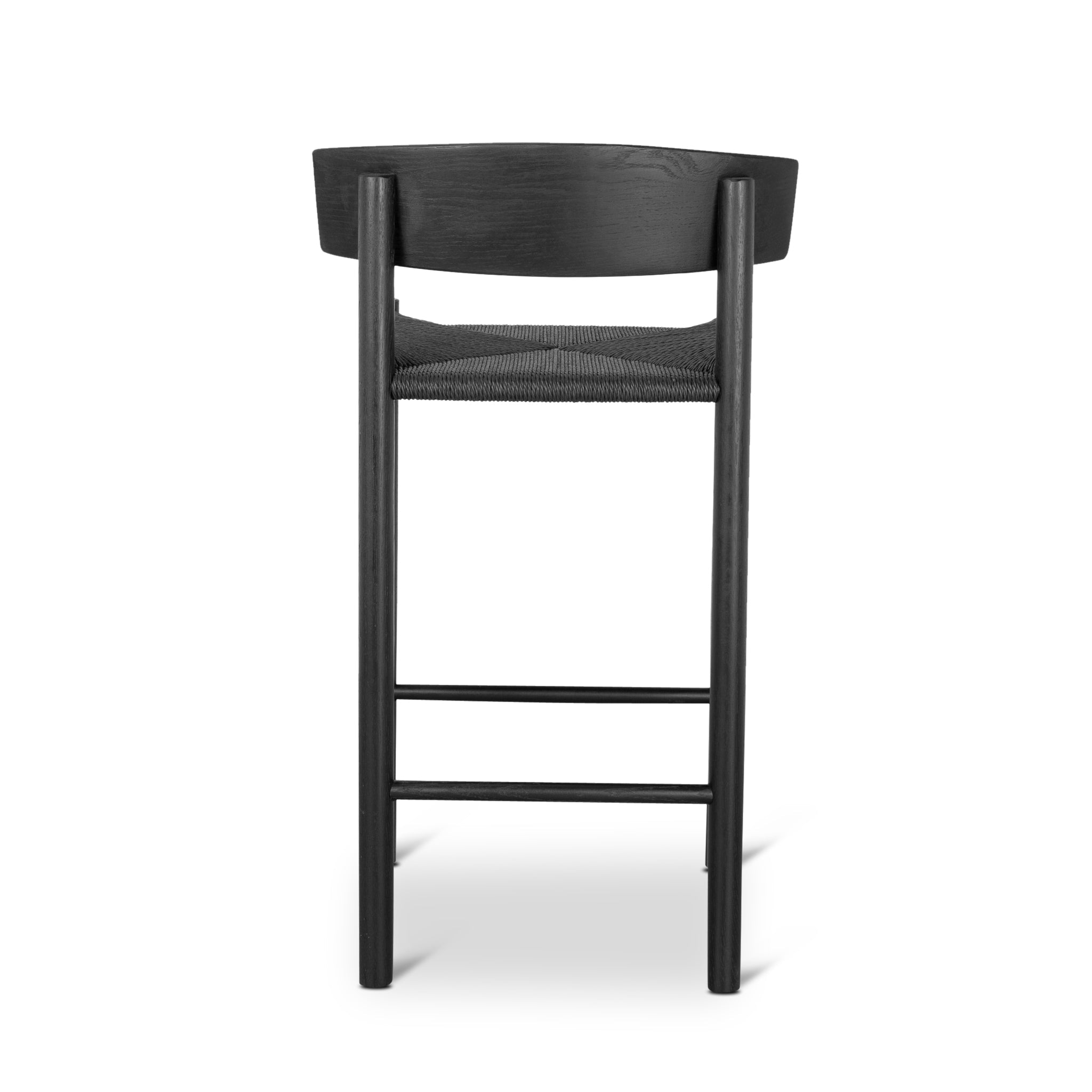 65cm Bar Stool - Full Black with Back Rest