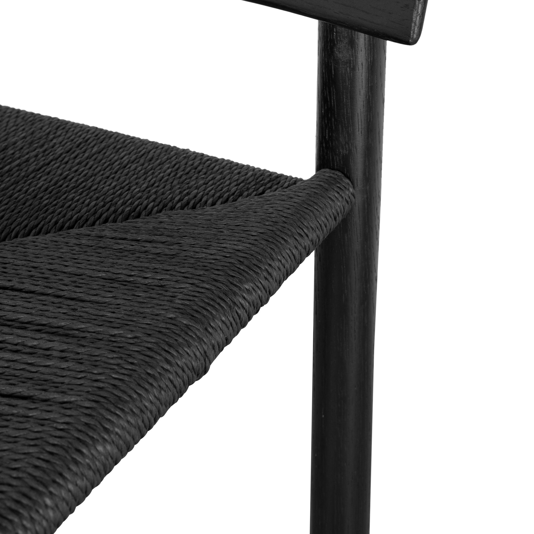 65cm Bar Stool - Full Black with Back Rest