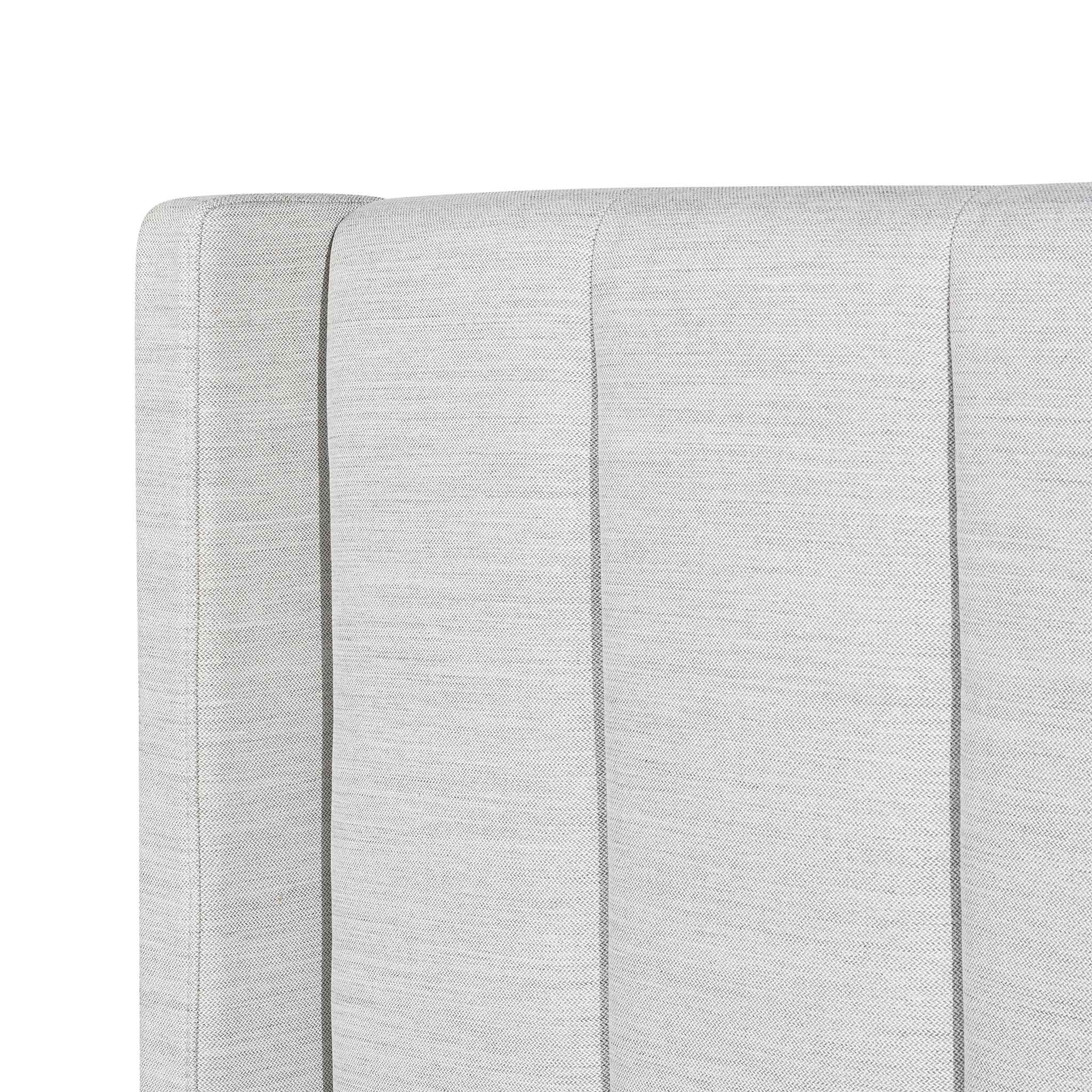 Fabric Single Bed Frame - Pearl Grey with Storage