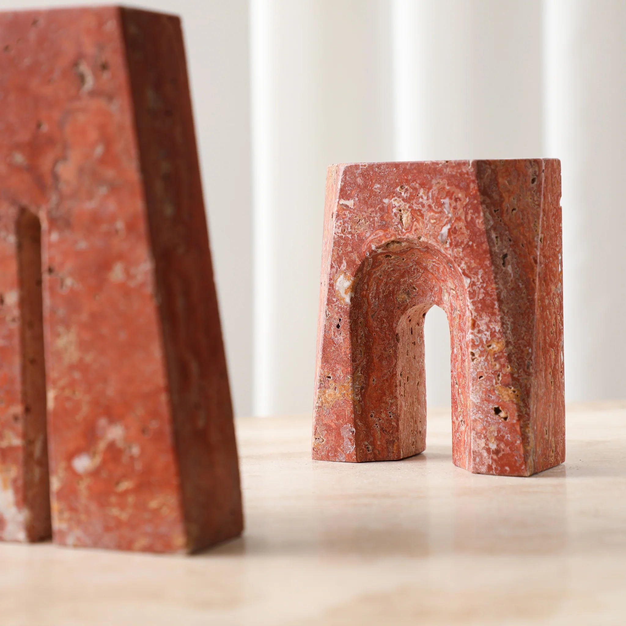 Showcasing Lakelora Arch Short Marble Sclupture - Red FB-T24002B  by Calibre Furniturs