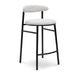 65cm Bar Stool - Moon White Boucle and Black Legs (Set of 2) - image 5