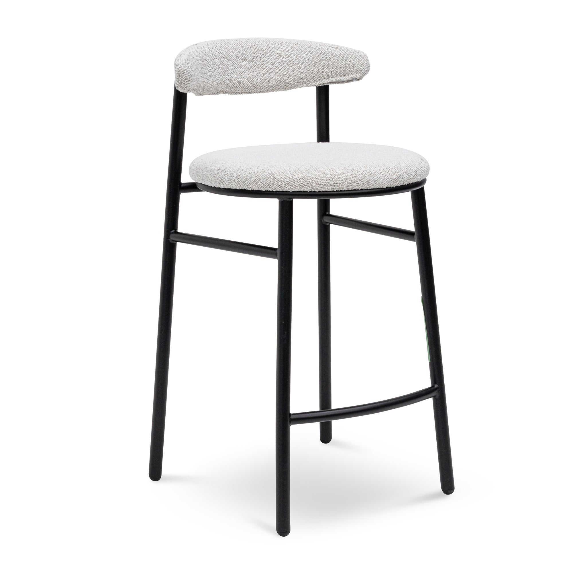CBS6995-SD 65cm Bar Stool - Moon White Boucle and Black Legs (Set of 2)