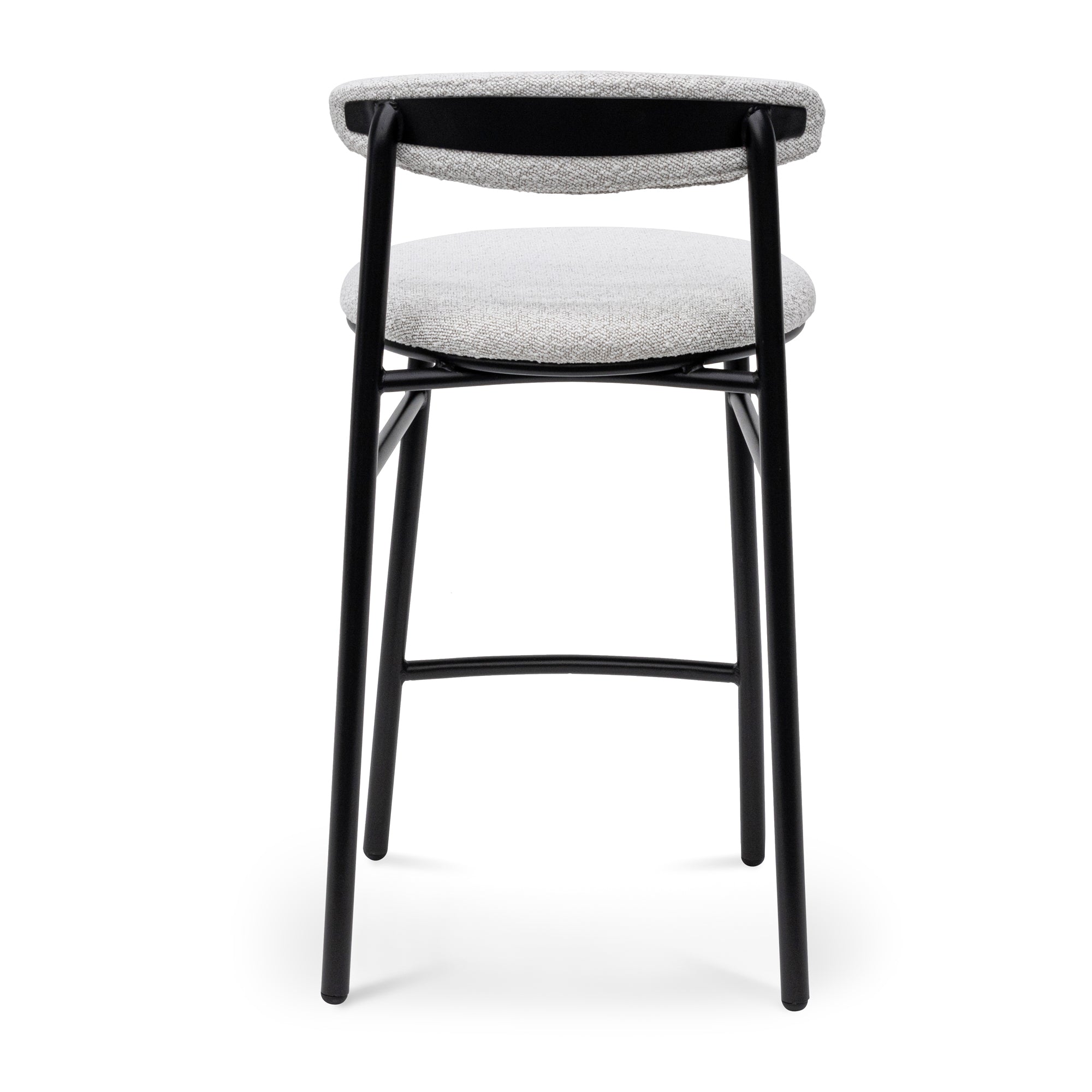 65cm Bar Stool - Moon White Boucle and Black Legs (Set of 2) - image 4