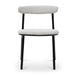 Fabric Dining Chair - Moon White Boucle and Black Legs (Set of 2) - image 4