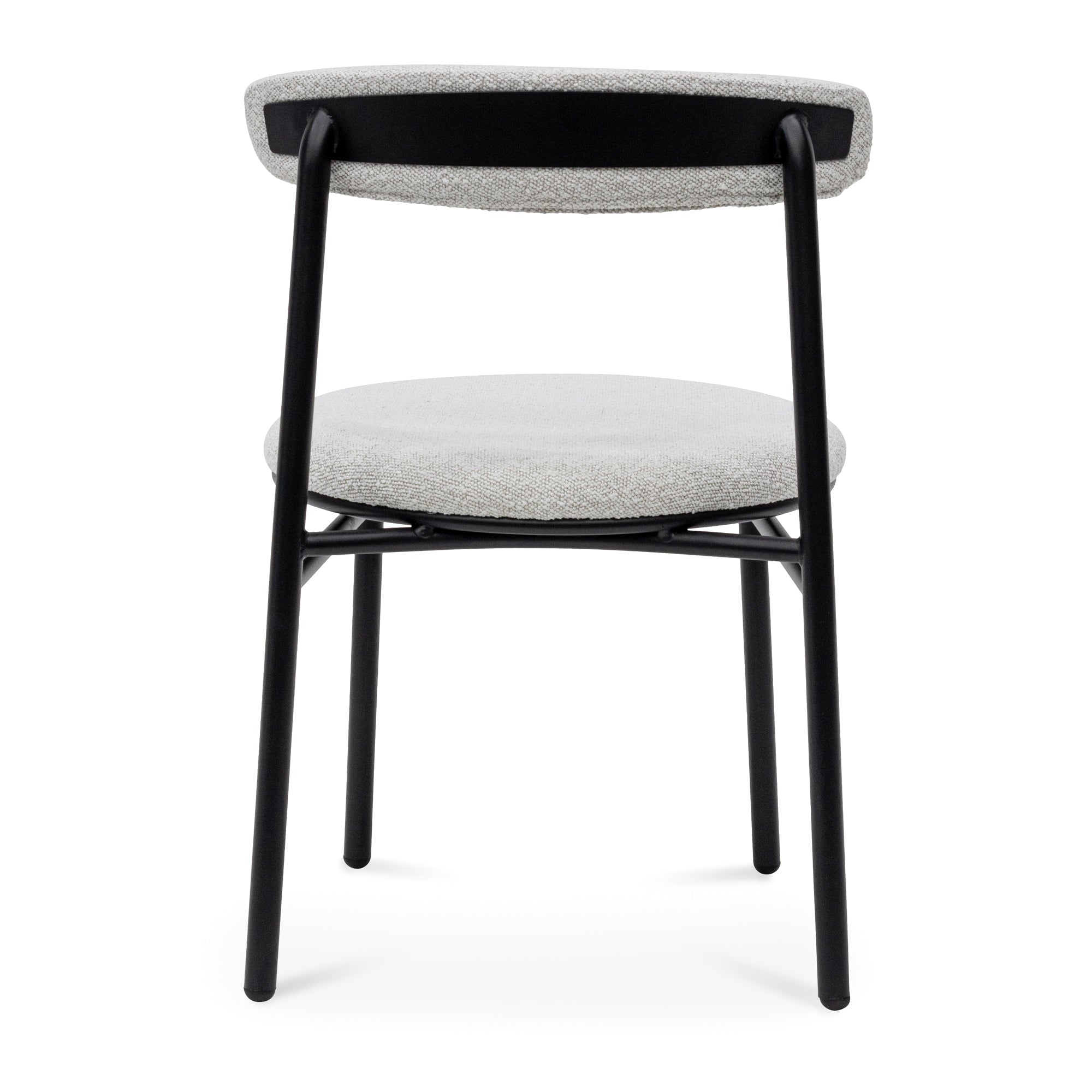 Fabric Dining Chair - Moon White Boucle and Black Legs (Set of 2) - image 5