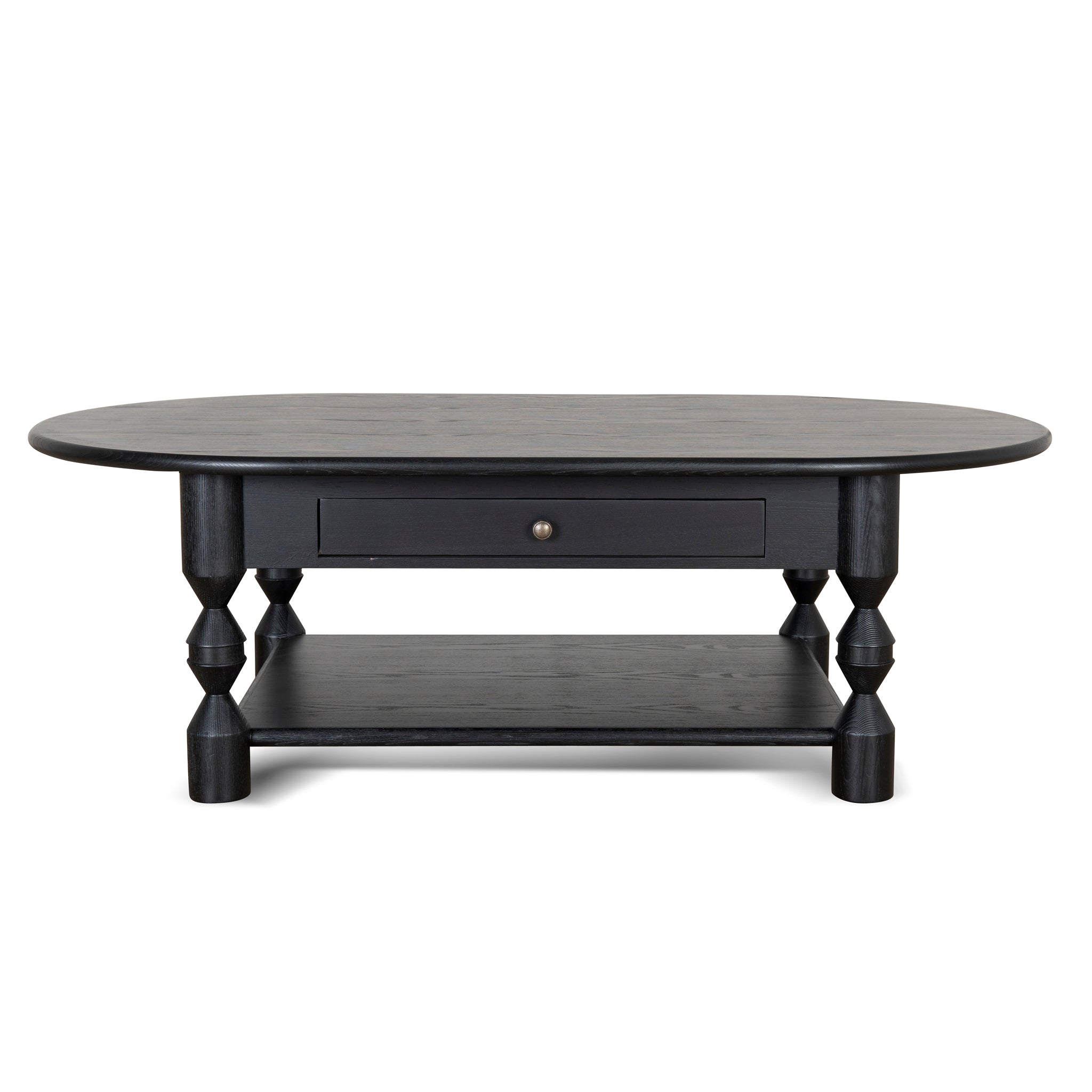 1.4m Oval Coffee Table - Black - image 2
