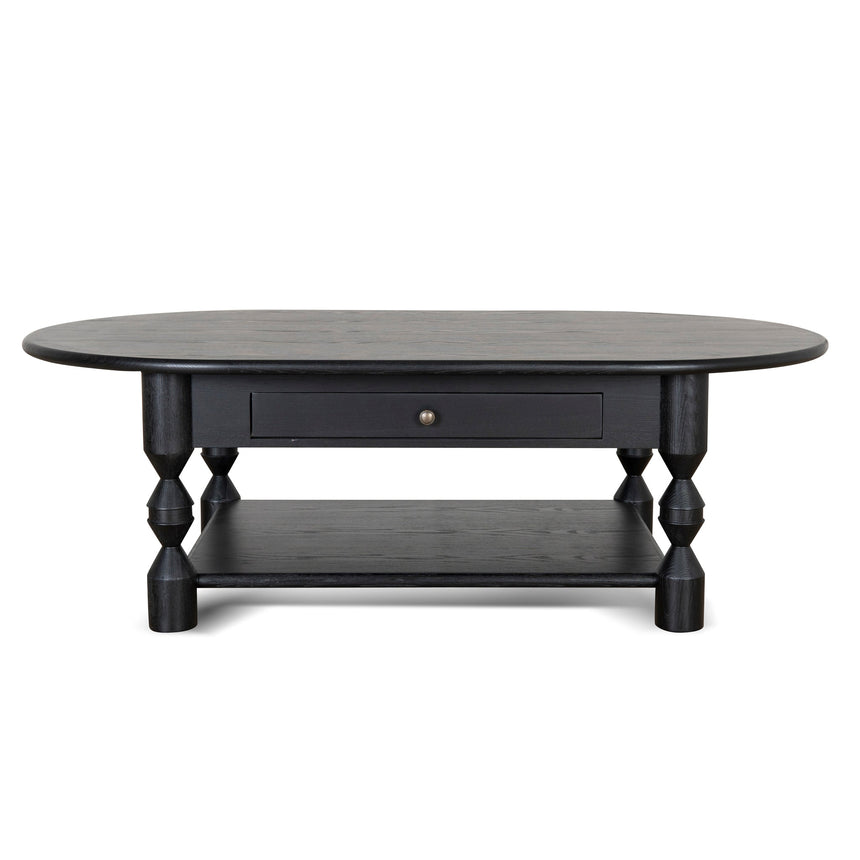 1.4m Oval Coffee Table - Black