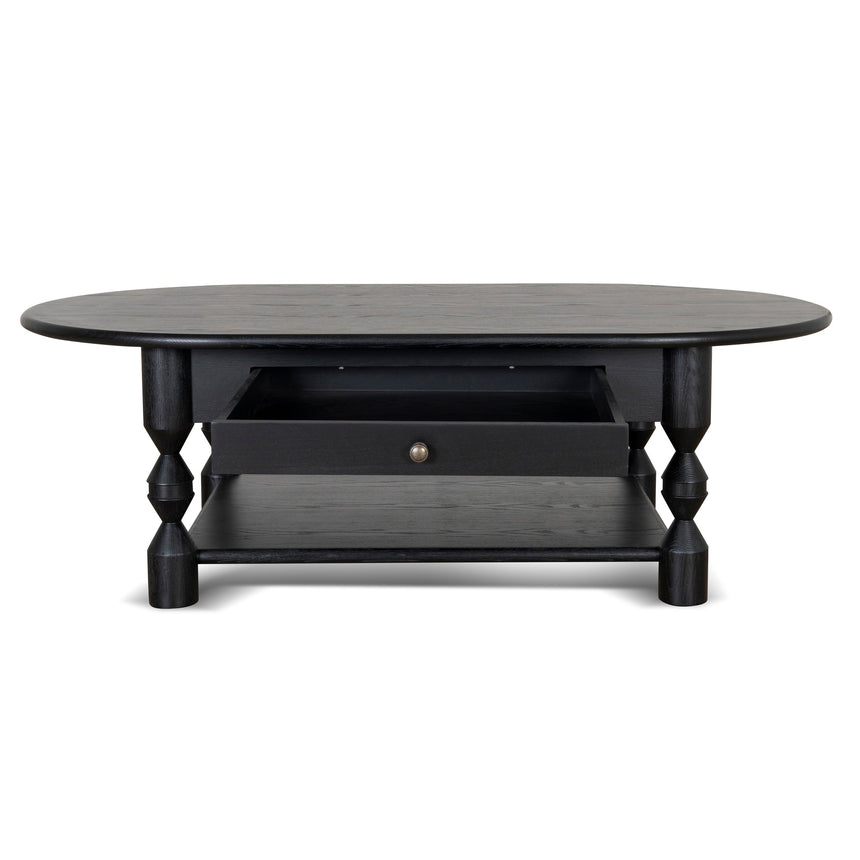 1.4m Oval Coffee Table - Black