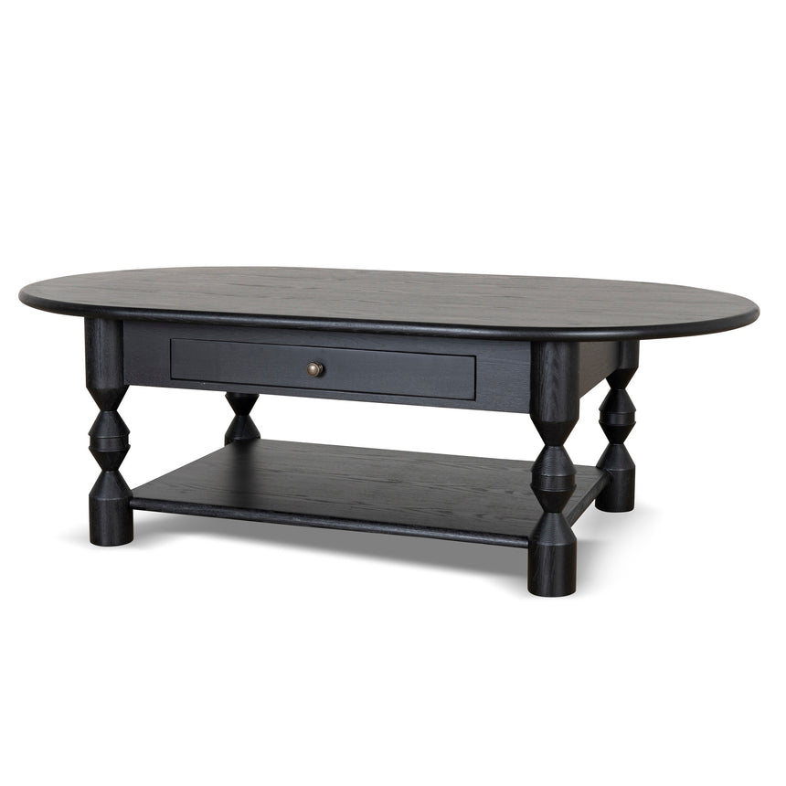 1.4m Oval Coffee Table - Black