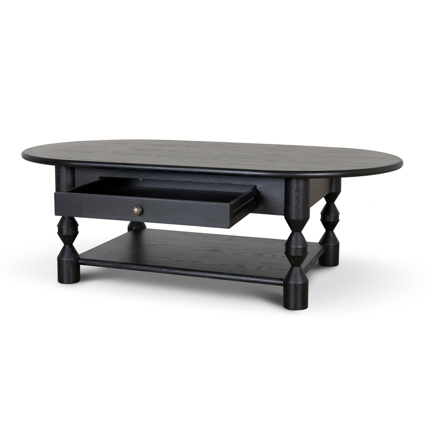1.4m Oval Coffee Table - Black