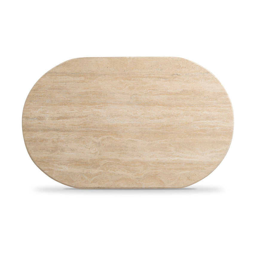 Kora 1.2m Oval Travertine Coffee Table - Natural