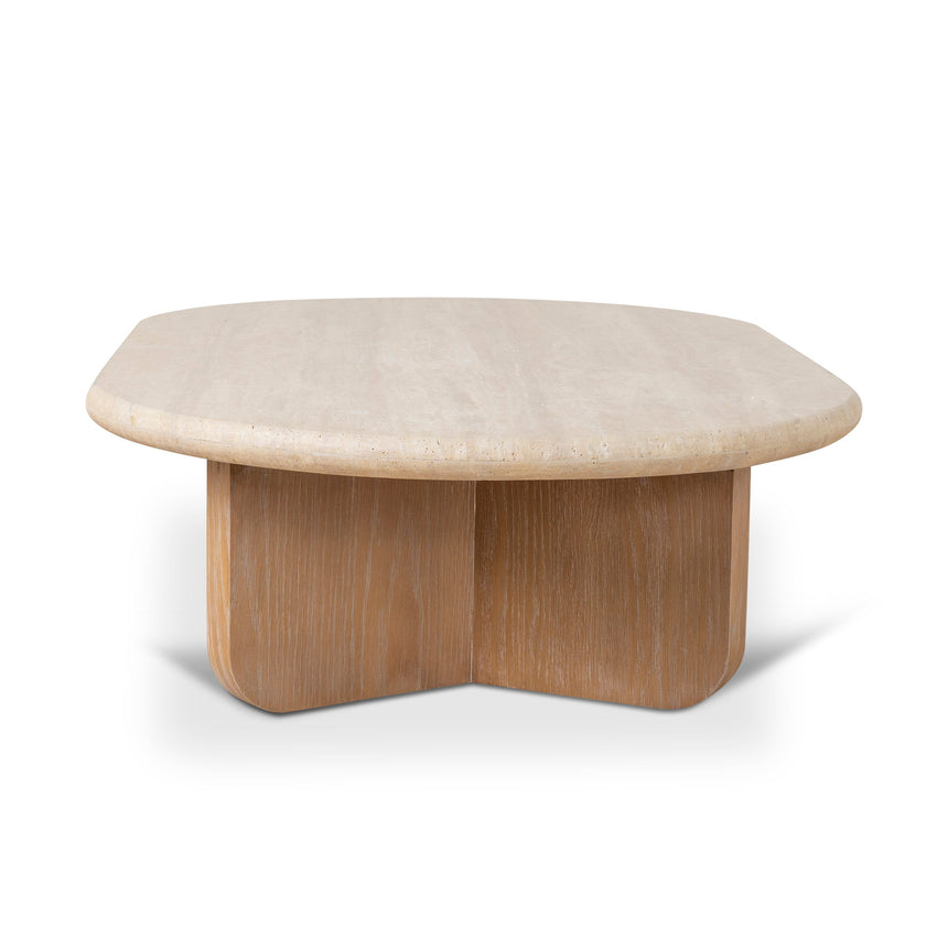 Kora 1.2m Oval Travertine Coffee Table - Natural