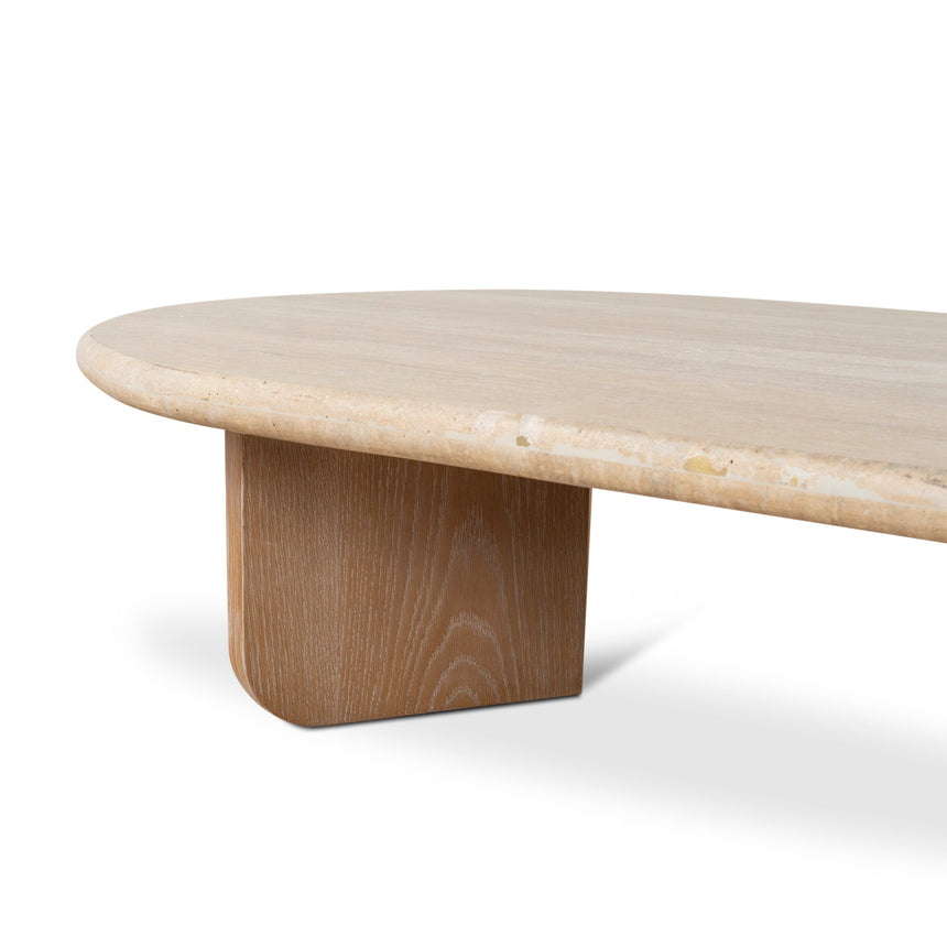 Kora 1.2m Oval Travertine Coffee Table - Natural