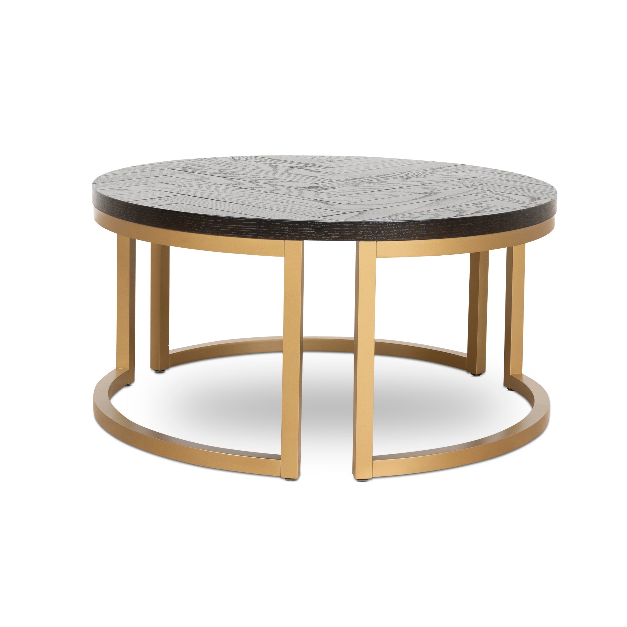 Nested Coffee Table - Peppercorn and Brass - image 8