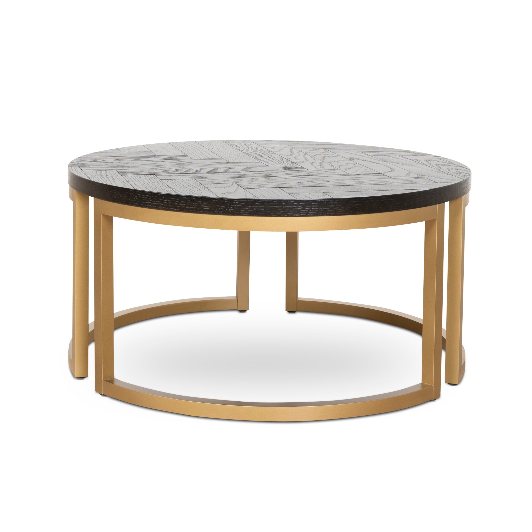 Nested Coffee Table - Peppercorn and Brass - image 9