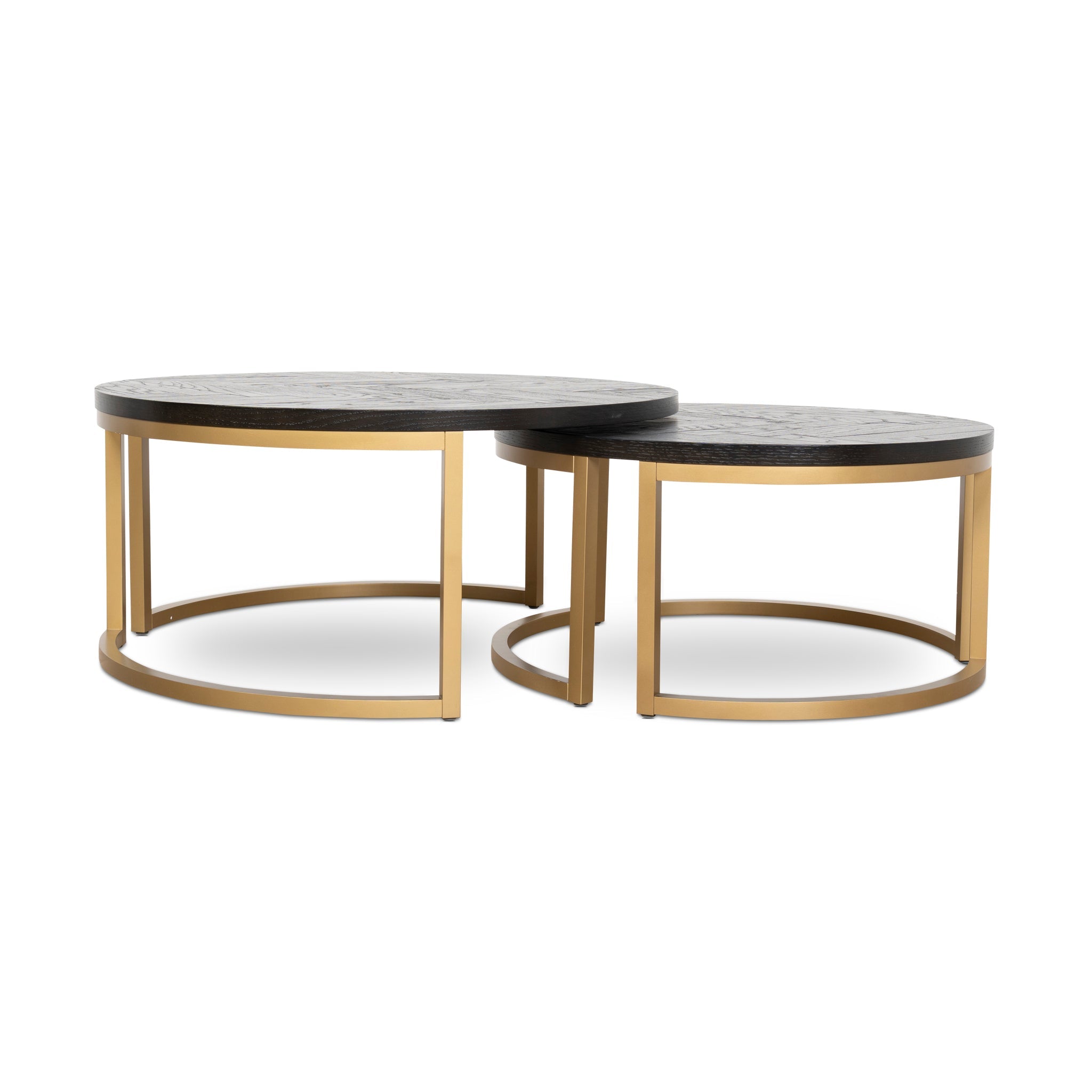 Nested Coffee Table - Peppercorn and Brass - image 2