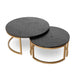Nested Coffee Table - Peppercorn and Brass - image 3