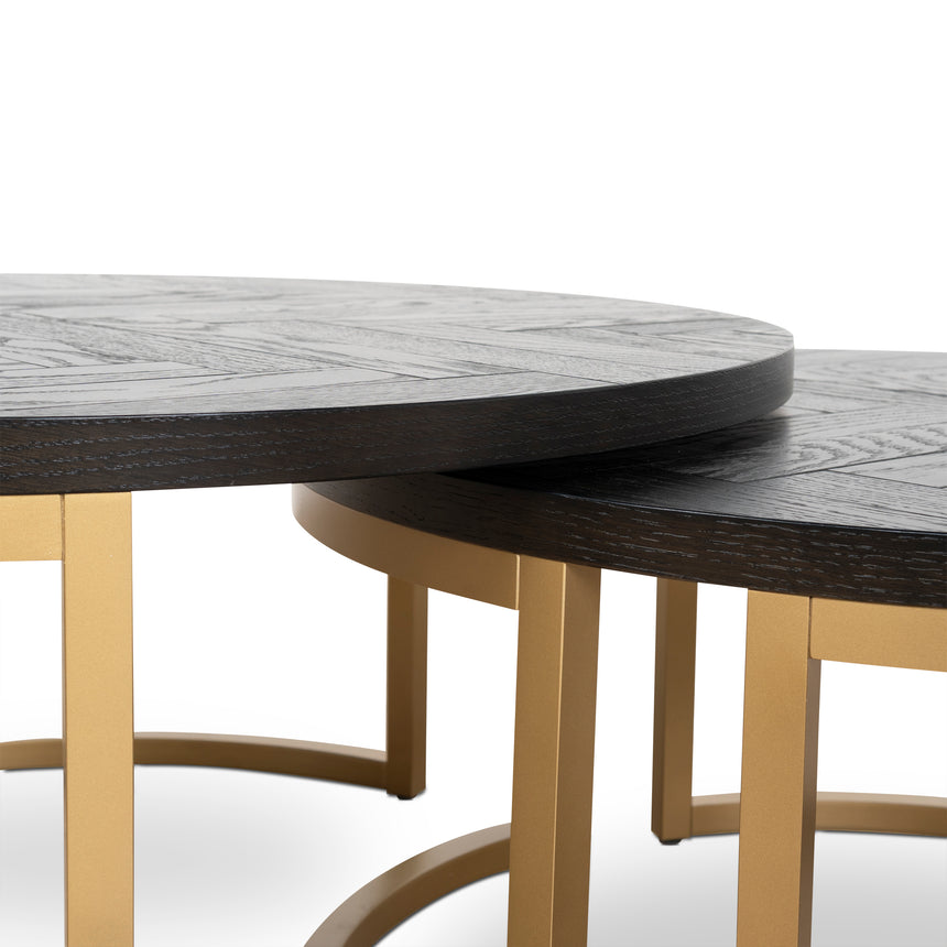 Nested Coffee Table - Peppercorn and Brass