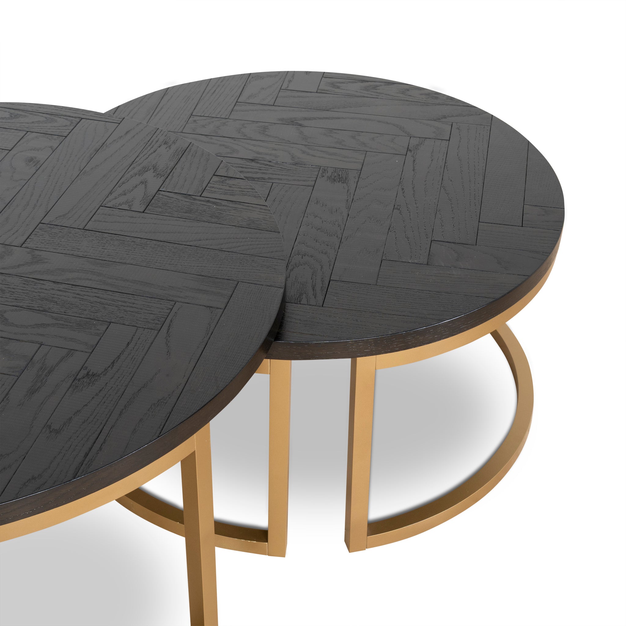 Nested Coffee Table - Peppercorn and Brass - image 4