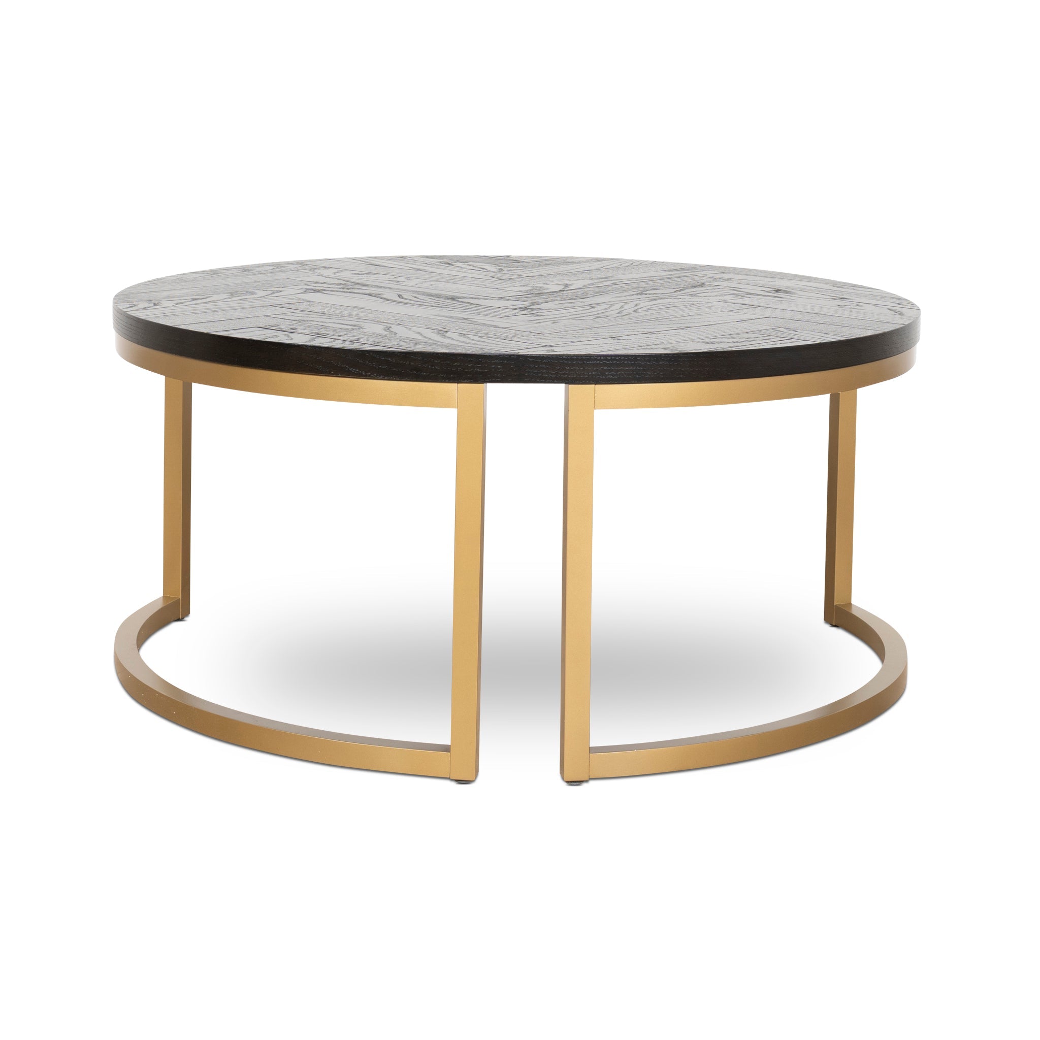 Nested Coffee Table - Peppercorn and Brass - image 6