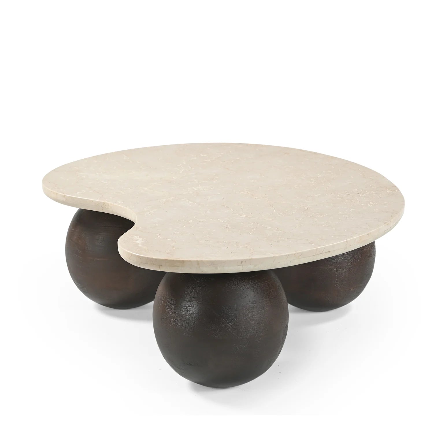 Eivor 1.04m Travertine Coffee Table - Walnut