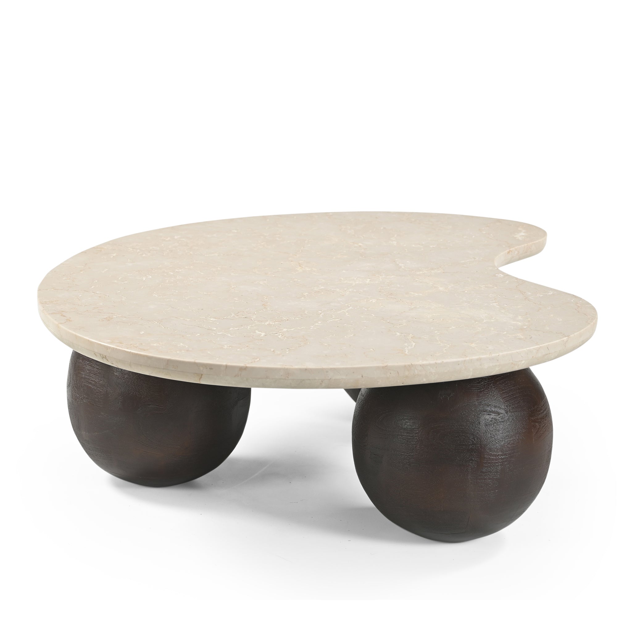 1.04m Marble Coffee Table - Walnut
