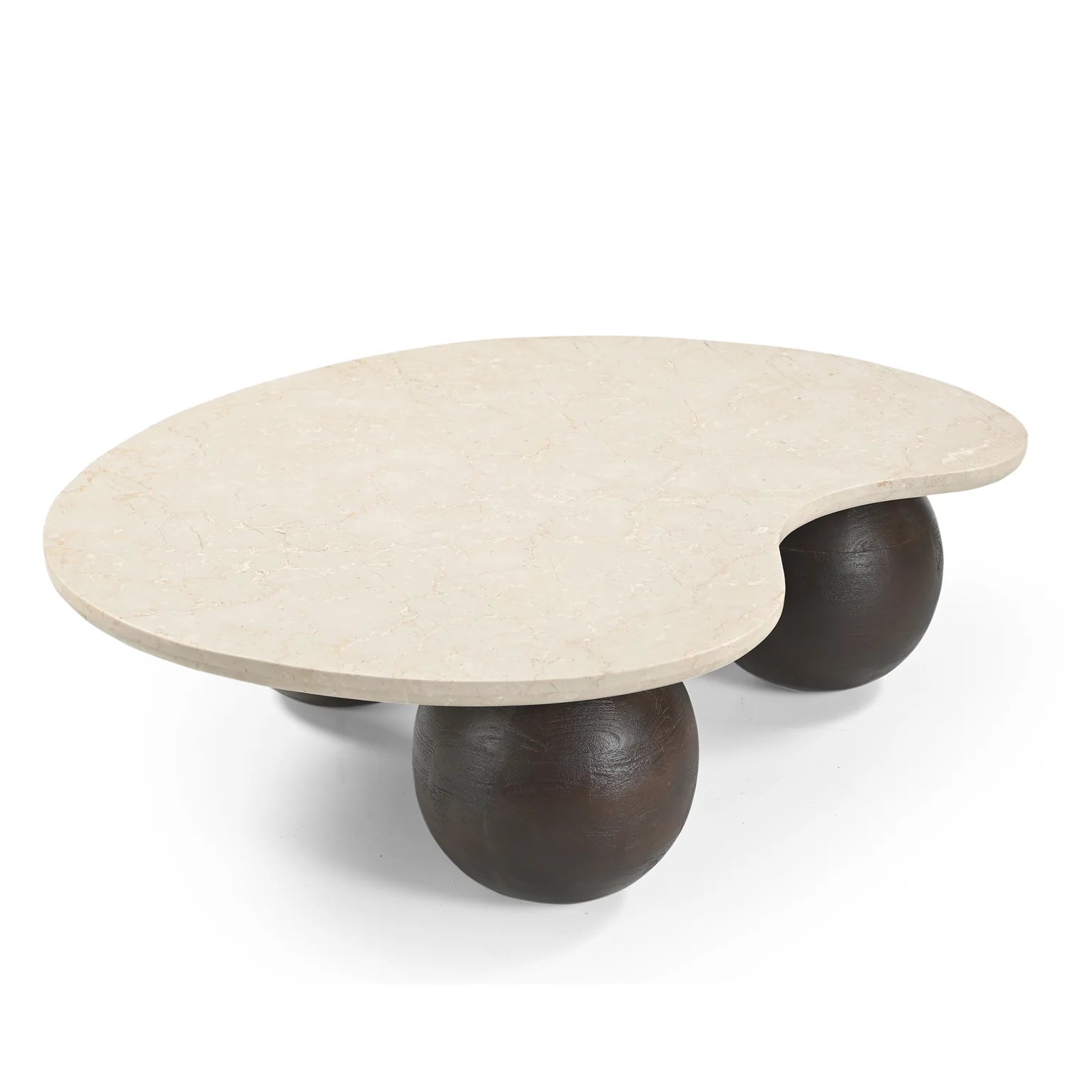 Eivor 1.04m Travertine Coffee Table - Walnut