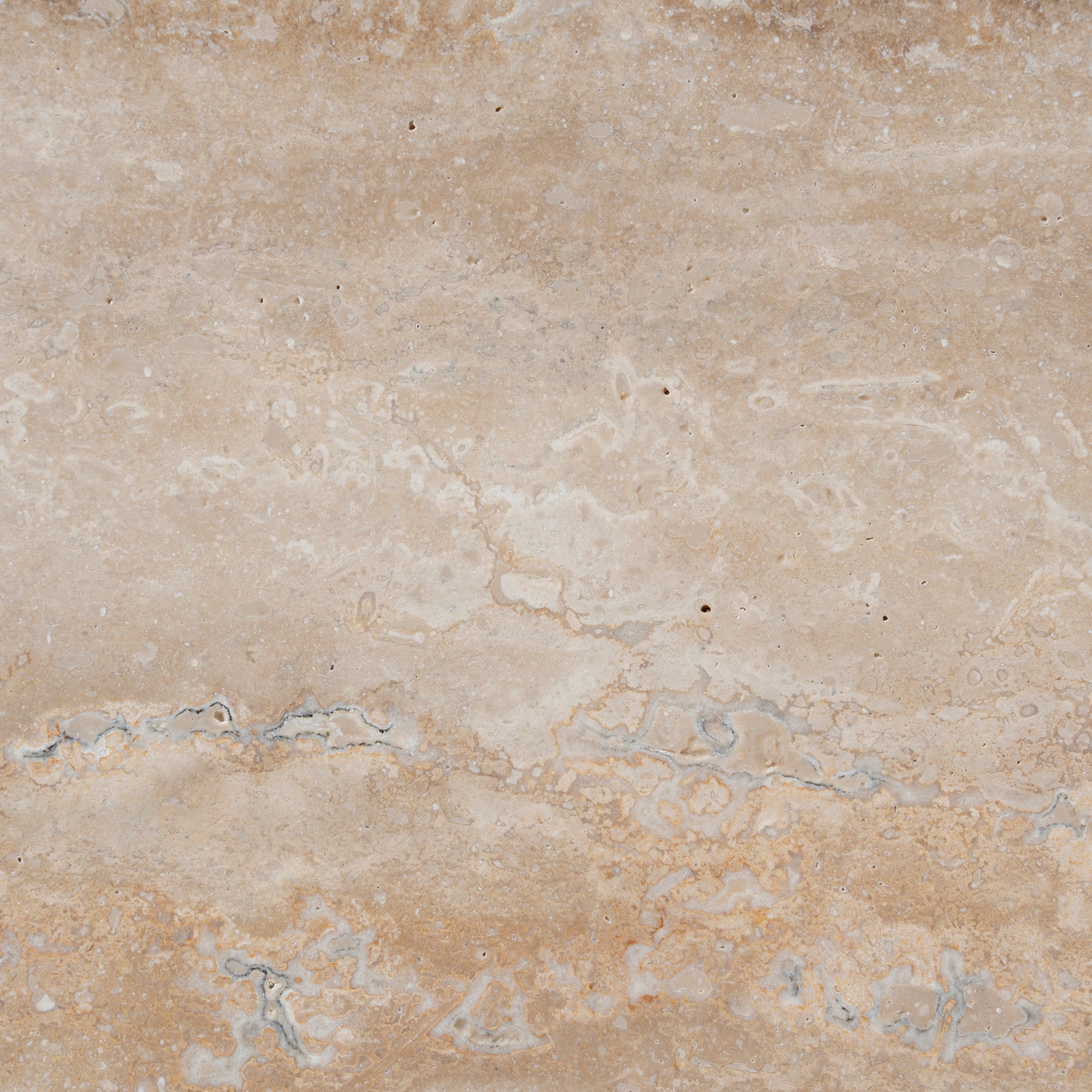 100cm Travertine Coffee Table - Walnut