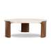 100cm Travertine Coffee Table - Walnut - image 2