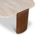 100cm Travertine Coffee Table - Walnut - image 6