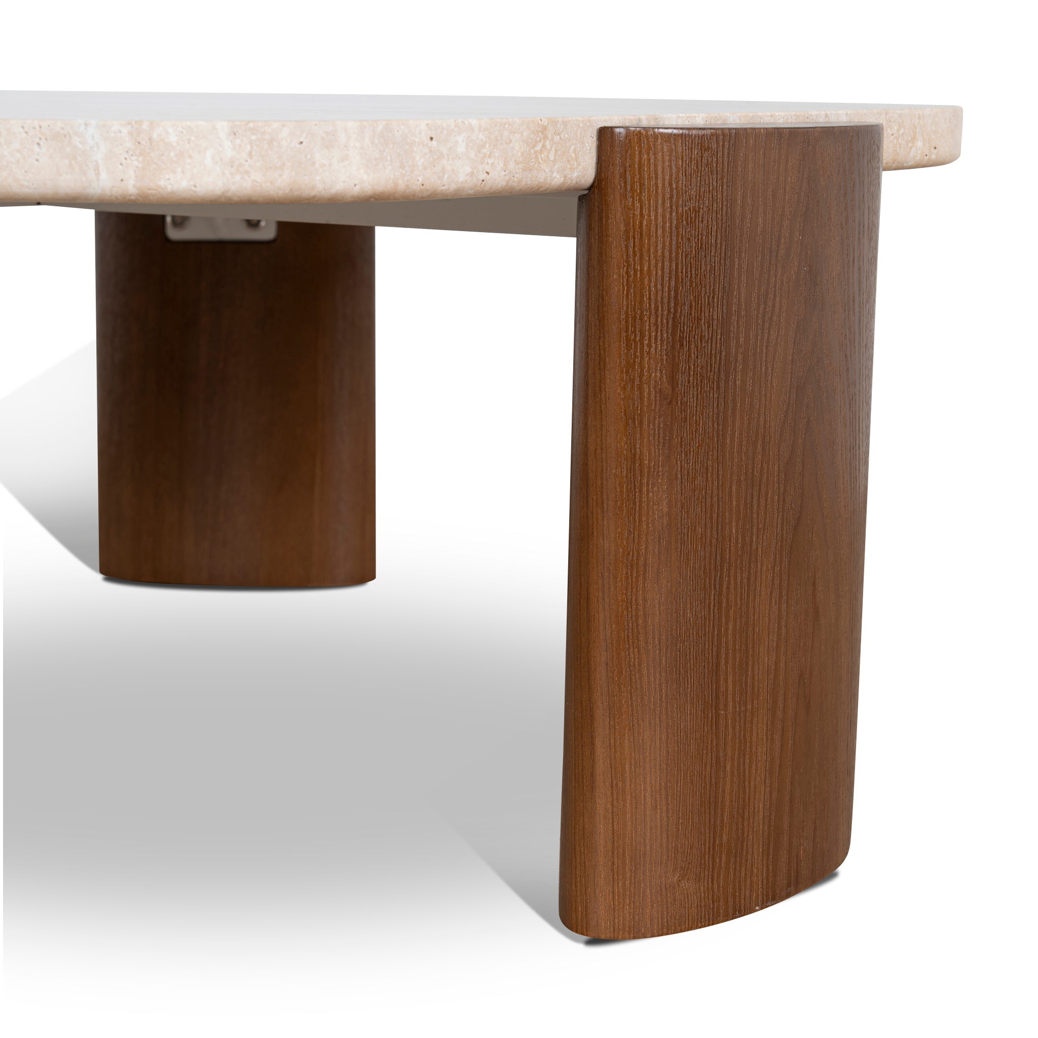 100cm Travertine Coffee Table - Walnut - image 7