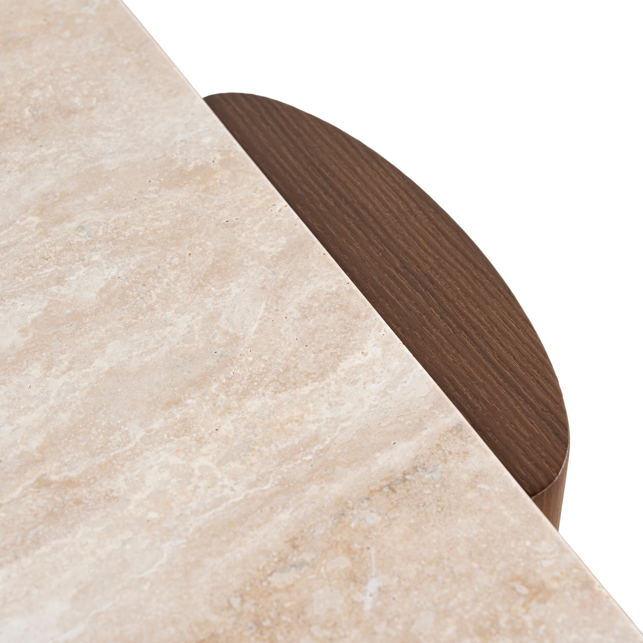 100cm Travertine Coffee Table - Walnut - image 8