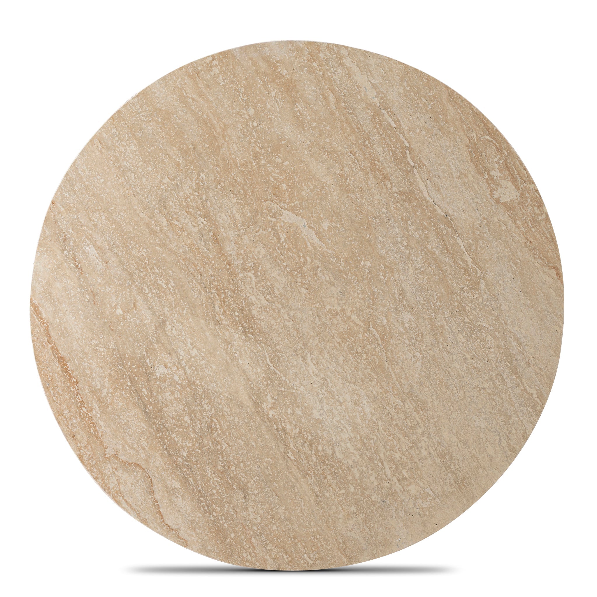 CCF10430-NI 100cm Round Travertine Coffee Table - Black