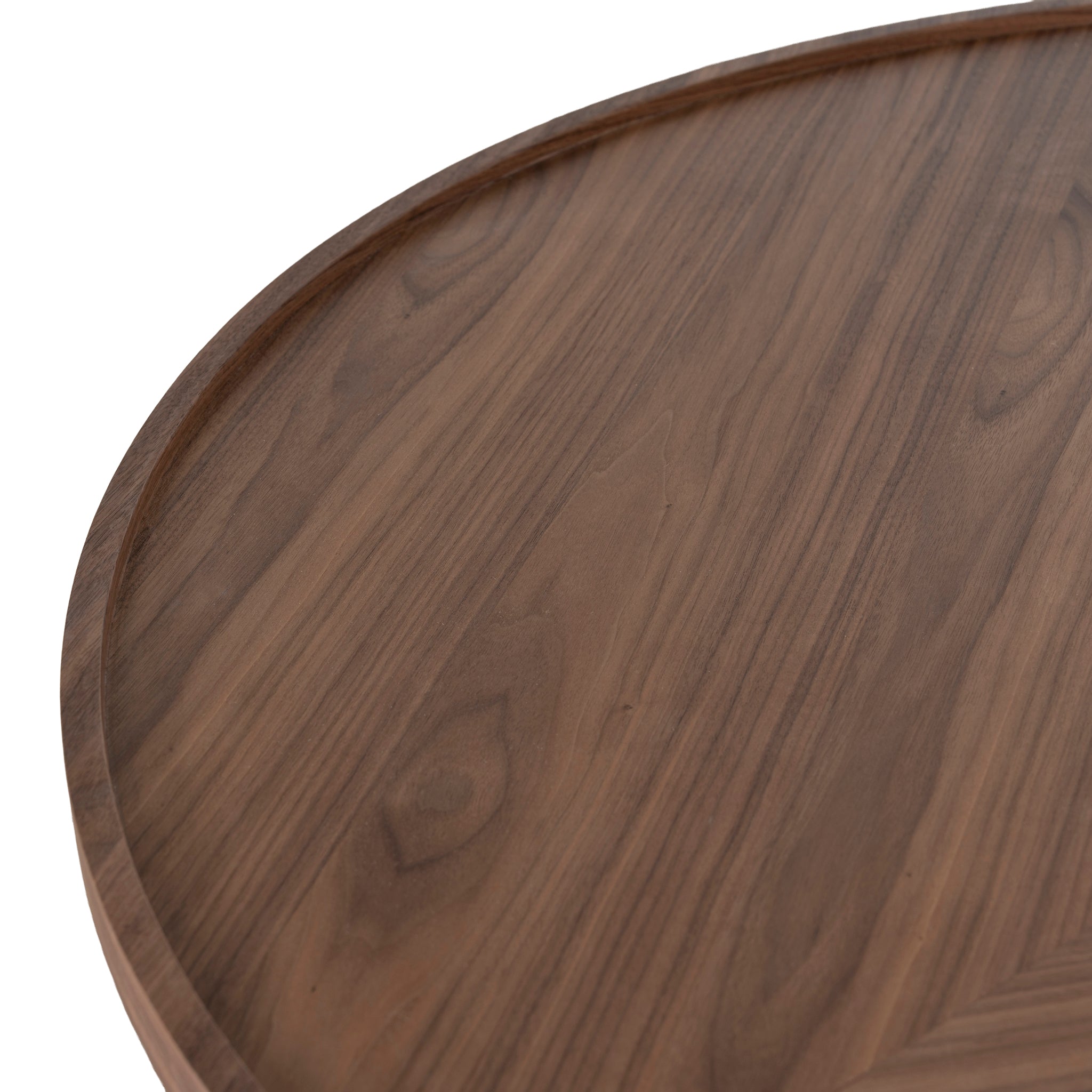 1.1m Wooden Round Coffee Table - Walnut
