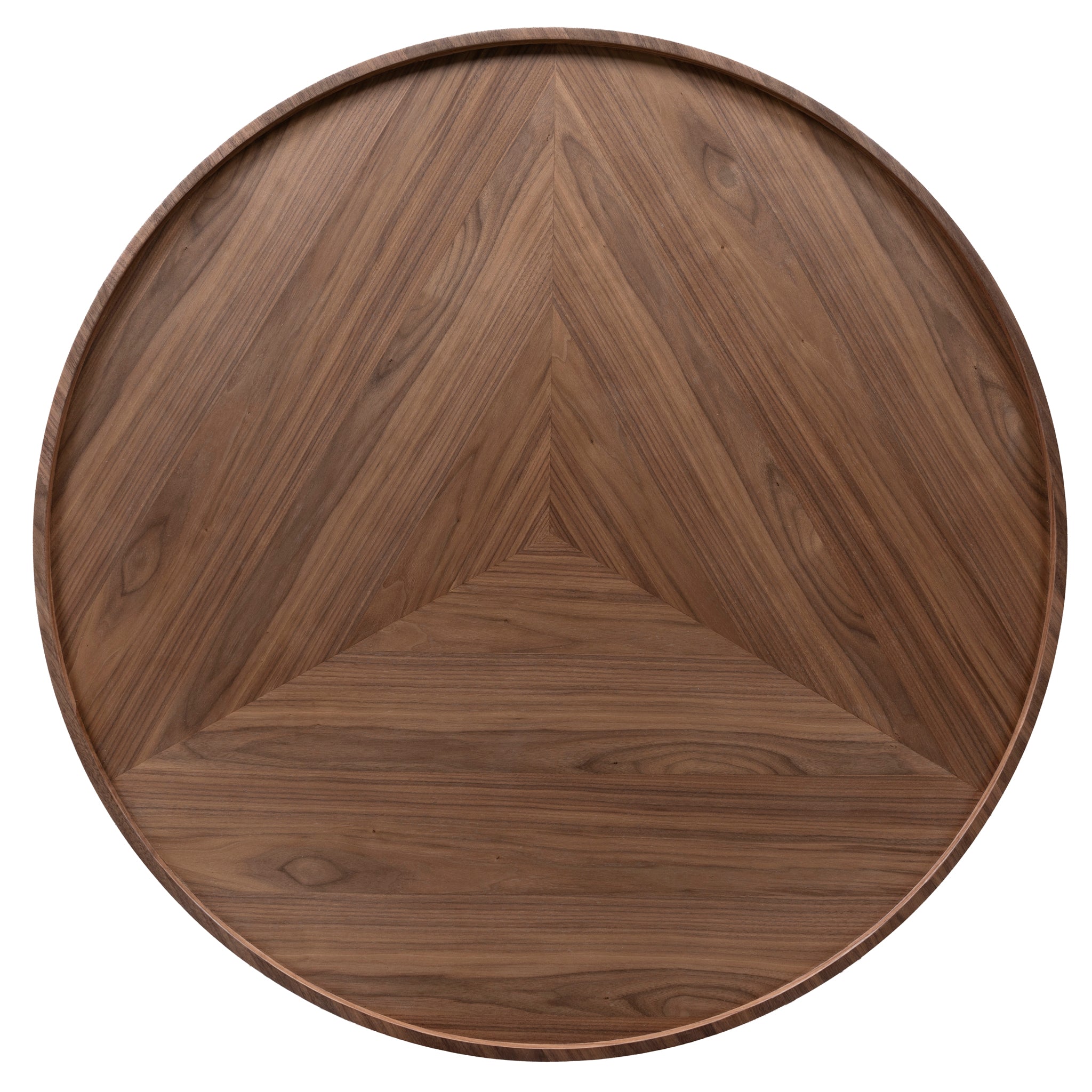1.1m Wooden Round Coffee Table - Walnut