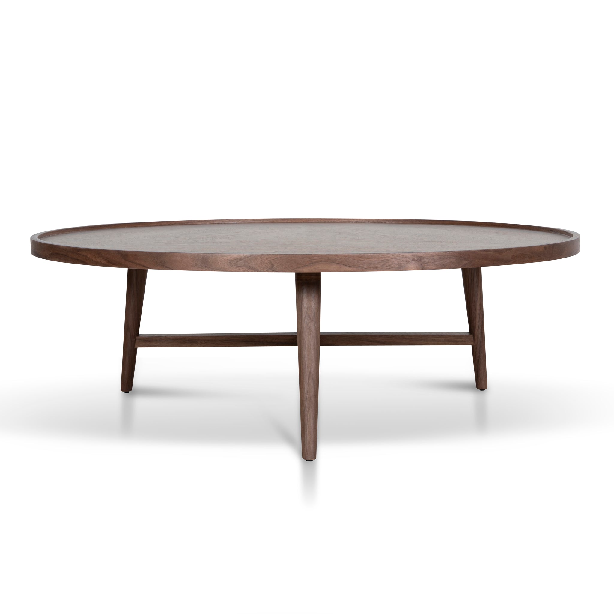 1.1m Wooden Round Coffee Table - Walnut