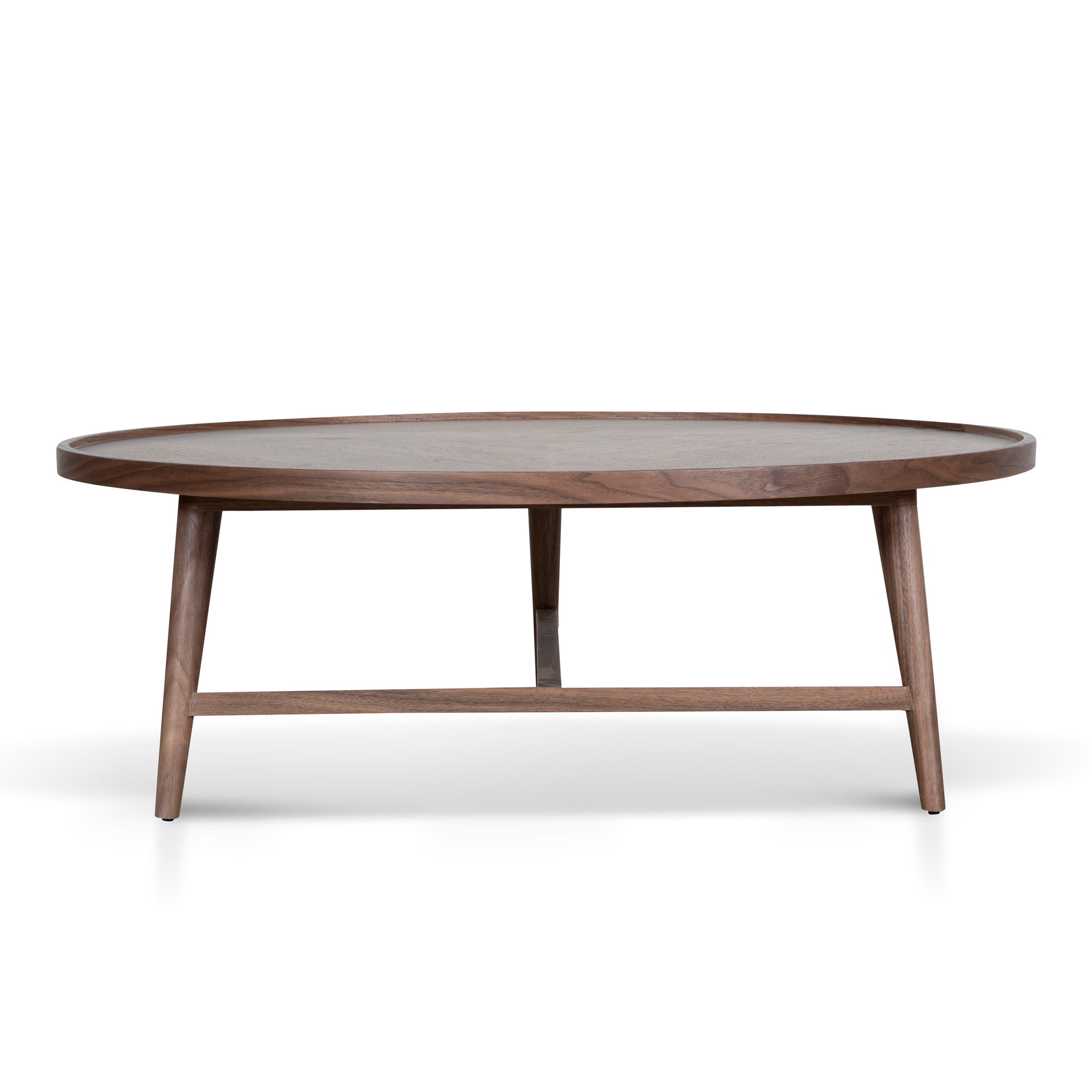 1.1m Wooden Round Coffee Table - Walnut