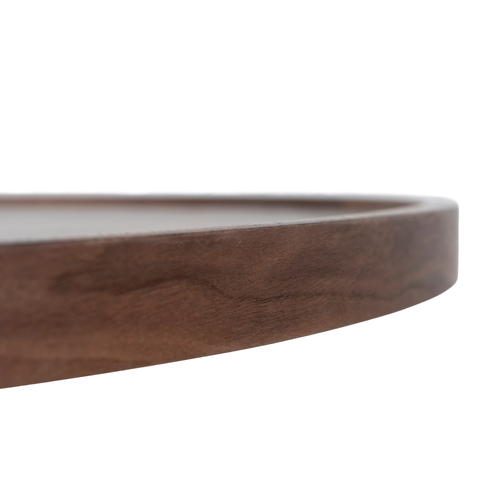 1.1m Wooden Round Coffee Table - Walnut