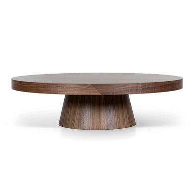 Showcasing Canasora 1.1m Round Coffee Table - Walnut CF10941-CN Coffee Table by Calibre Furniturs