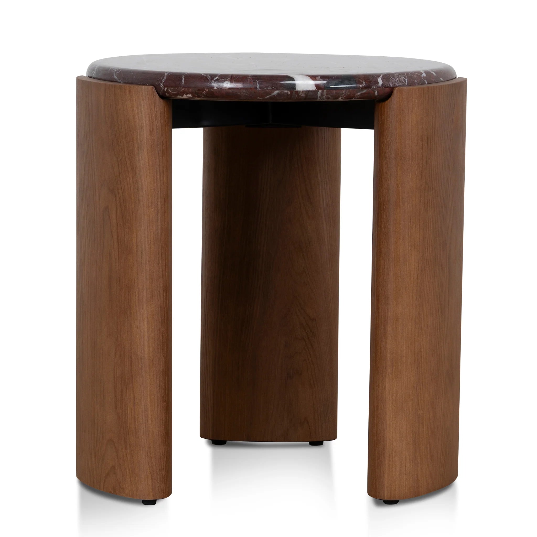 Rinovela Nested Rosso Levanto Marble Coffee Table - Walnut