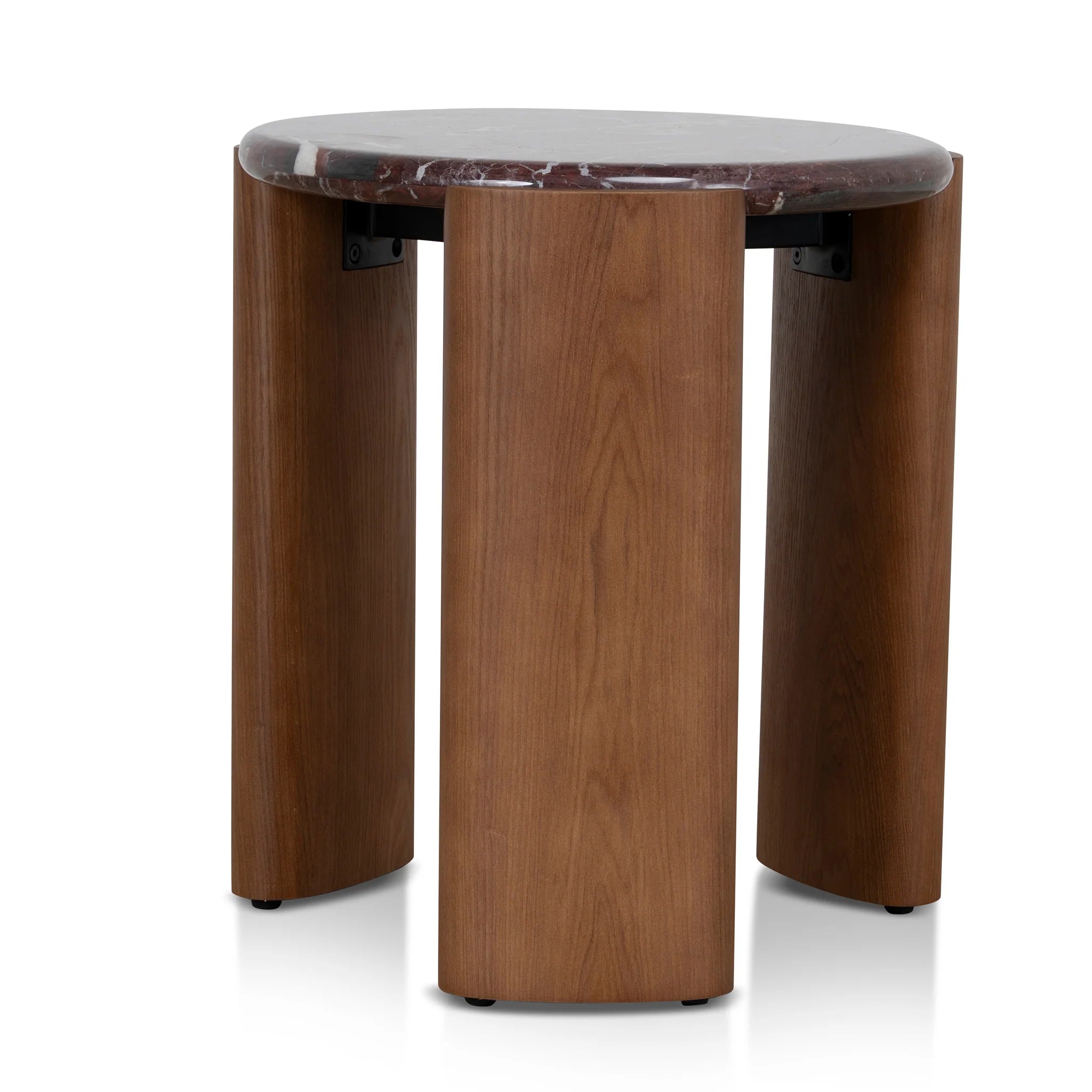 Rinovela Nested Rosso Levanto Marble Coffee Table - Walnut
