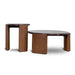 Showcasing Rinovela Nested Rosso Levanto Marble Coffee Table - Walnut CF10982-NY Coffee Table by Calibre Furniturs