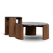 Showcasing Rinovela Nested Rosso Levanto Marble Coffee Table - Walnut CF10982-NY Coffee Table by Calibre Furniturs