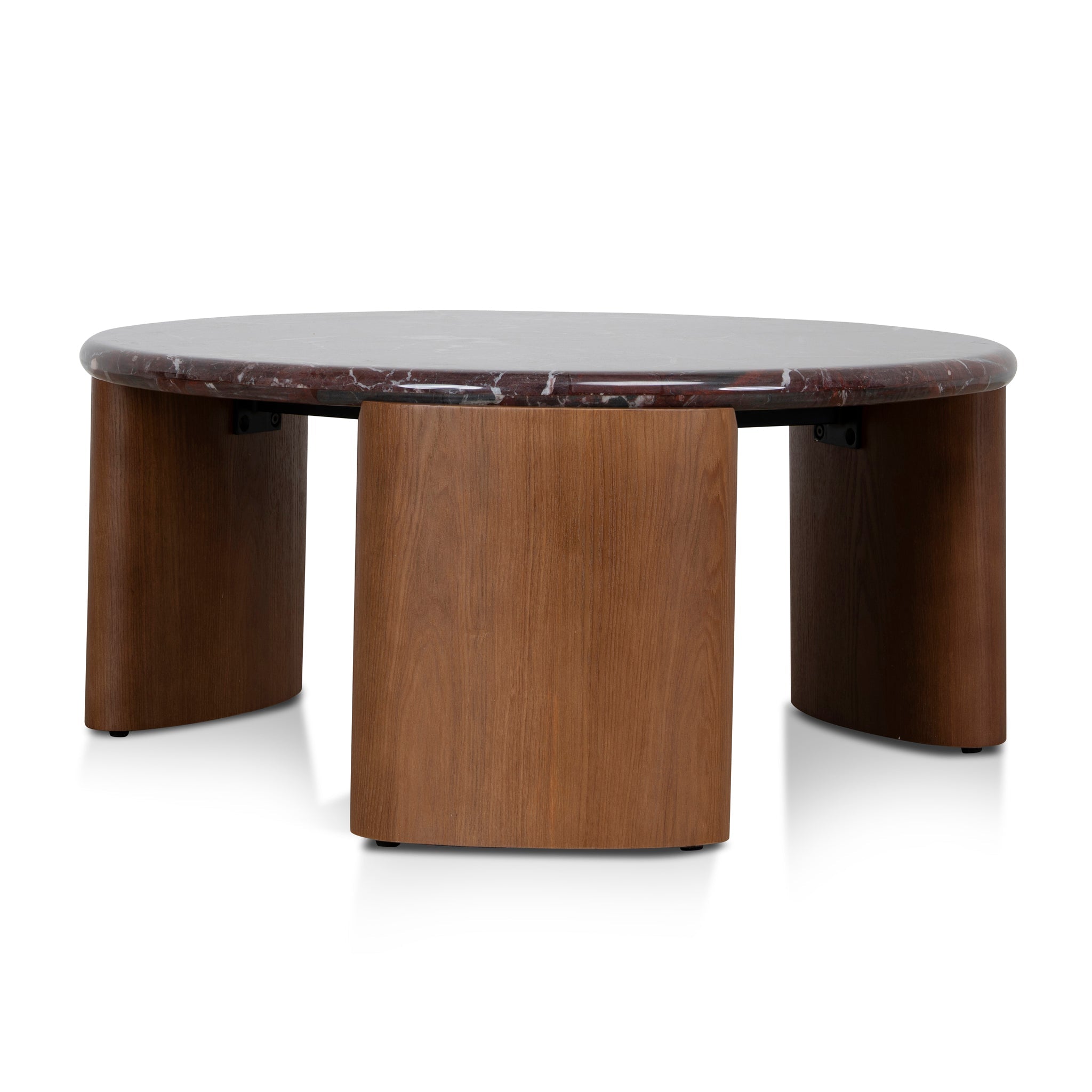 Nested Rosso Levanto Marble Coffee Table - Walnut - image 5