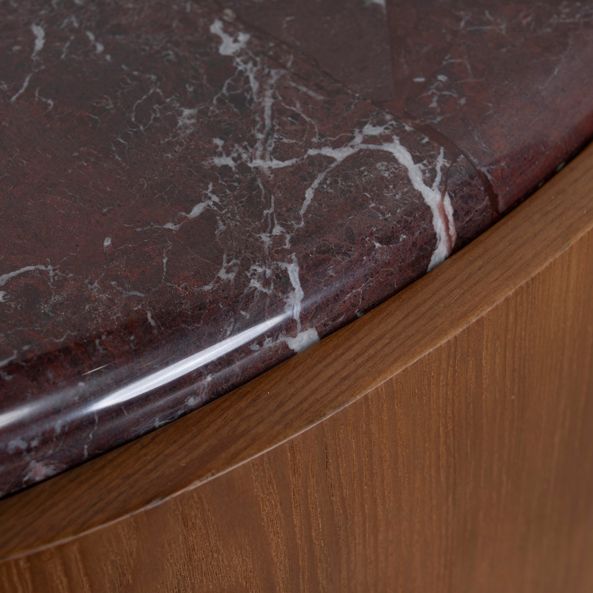 Nested Rosso Levanto Marble Coffee Table - Walnut - image 8