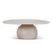 Showcasing Penara 100cm Coffee Table - Ivory Beige CF12101-NY Coffee Table by Calibre Furniturs